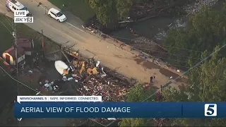 Aerial views of Waverly flood damage