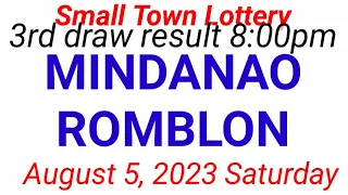 STL - MINDANAO,ROMBLON August 5, 2023 3RD DRAW RESULT