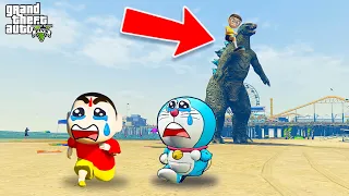 GTA V : Shinchan Doraemon Nobita Franklin Godzilla became Friends In GTA