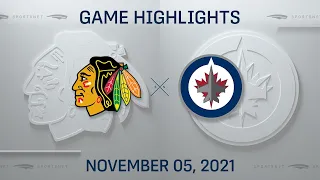 NHL Highlights | Blackhawks vs. Jets - Nov. 5, 2021