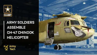 Army Soldiers Assemble CH-47 Chinook Helicopters