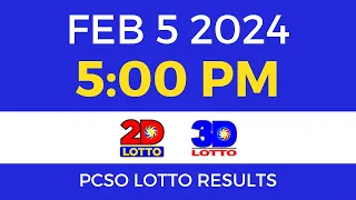 Lotto Result Today 5pm February 5 2024 Swertres Ez2 PCSO