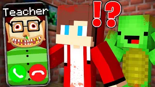 Why Scary BIO TEACHER Called JJ and Mikey at Night in Minecraft? - Maizen