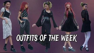 a week of spring outfits | thrifted alternative/gothic outfits  🖤⛓🥀