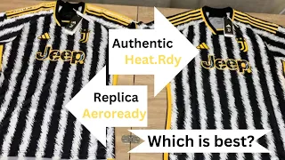 Juventus 2023/24 Home Shirt Comparison Review! Authentic Vs Replica Kit Adidas Jersey Heat.Rdy