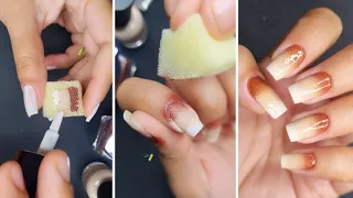 Ombre Nailart using kitchen sponge 🧽 || Try this kitchen sponge 🧽 hack for stunning ombre Nailart ||