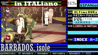 TG2 BARBADOS  rePUBBLica+indiPENDenza DIE/DAY * 30 novembre 2021 (repubblica) + 1966 (indipendenza)