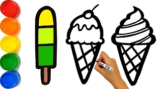 How to draw an Ice cream. We draw and colored Ice cream.