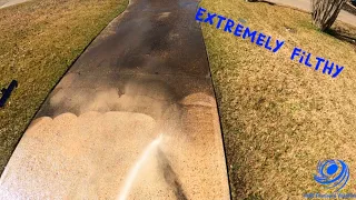 Pressure Washing This Filthy Driveway Back To NEW (POV)