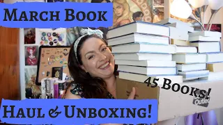 Hauling 45 Books?! | Epic March 2019 Book Haul & Book Outlet Unboxing