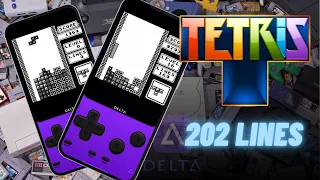 202 Lines on Tetris Nintendo Gameboy for iPhone with Delta Retro Video Game Emulator