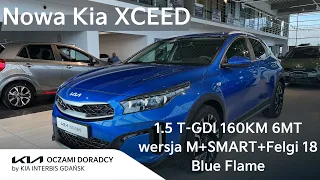 Nowa Kia XCEED [1.5 T-GDI 160KM 6MT] wersja M+SMART+Felgi 18 w kolorze Blue Flame | 4K