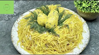 Do you have potatoes at home? Cheap Christmas salad! Delicious recipe! Basil food channel.