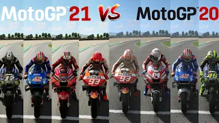 MotoGP 21 Vs MotoGP 20 || Drag Battle || On Mugello Circuit || Which Is The Fastest ?? || Drag Race