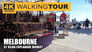 St Kilda Esplanade Market Walking Tour in Melbourne, Australia (4K 60fps)