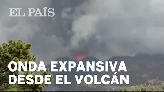 Surge una gran ONDA EXPANSIVA de las explosiones del volcán