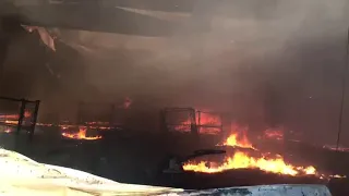 Пожар на складе в Челябинске