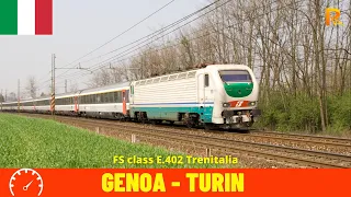 Cab ride Genoa/Genova - Turin/Torino Porta Nuova (Italy) train driver's view in 4K