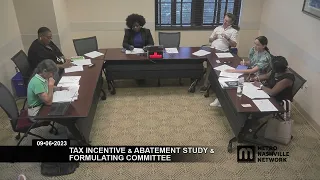 09/06/23 Tax Incentive & Abatement Study & Formulating Committee