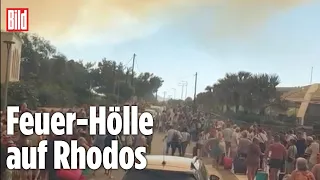 Feuer-Hölle auf Rhodos: Hier flüchten Touristen vor den Flammen