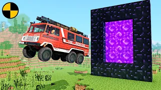 Cars vs Minecraft Nether Portal 😱 BeamNG.Drive