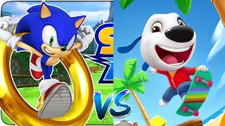 ТОМ БЕГ ЗА ЗОЛОТОМ Морозный Том VS Sonic Dash Соревнование