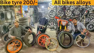 All bikes alloys and tyres | superbike tyres| mayapuri market explore 💕