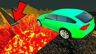 АВАРИИ НАД ПРОПАСТЬЮ С ЛАВОЙ В BEAMNG DRIVE! ПЕРЕЛЕТЕЛ ВУЛКАН СМЕРТИ С ЛАВОЙ В БИМЕНДЖИ ДРАЙВ!