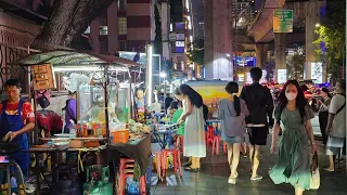 [4K] Walking around Ratchathewi BTS Station in Bangkok, Thailand (Street Food Areas)