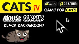 CAT TV - Crazy mouse cursor [Black Background] 🙀🖱️🎶 4K 🔴 60FPS  (3 HOURS)