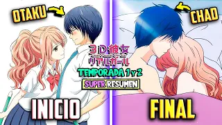 🧡NADIE lo QUERIA por SER OTAKU pero ENAMORÓ a LA MAS LINDA de la ESCUELA🎮 3D KANOJO REAL GIRL T1 y 2