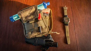 EDC FOR BEGINNERS from a Beginner - BUDGET Survival/Trauma Pouch, Multitool, Watch, Flashlight