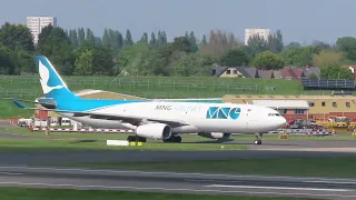 MNG AIRLINES AIRBUS A330-300 FREIGHTER TC-MCN ARRIVING AT BIRMINGHAM AIRPORT 07/05/24