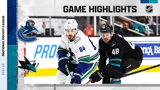 Canucks @ Sharks 2/17 | NHL Highlights 2022