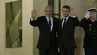 France's Macron welcomes Israeli Prime Minister Benjamin Netanyahu to the Elysée Palace | AFP