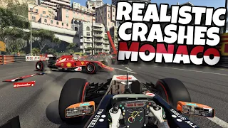 REALISTIC F1 CRASHES MONACO!