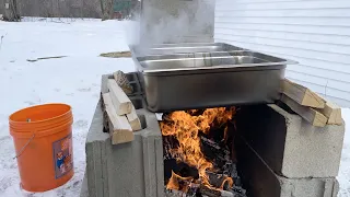 The Simplest Maple Syrup Sap Evaporator (But you can boil a ton of sap with it!)