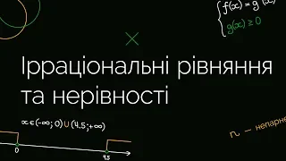 Ірраціональні рівняння та нерівності | ЗНО МАТЕМАТИКА