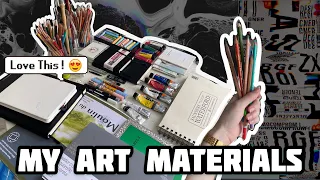 My regular ART materials| Watercolor | Paper | Color pencils| Oil | Acrylics |Sketchbooks|