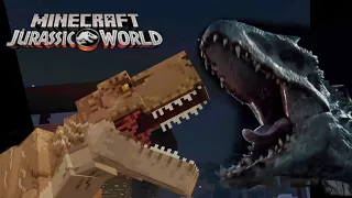 Comparación Jurassic World| Trex vs Indominus Rex Minecraft vs original