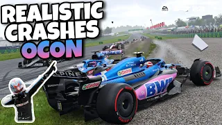 REALISTIC F1 CRASHES ESTEBAN OCON 2016-2022