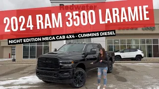 New 2024 Ram 3500 Laramie Night Edition Mega Cab 4x4 - Cummins | Stock # RR39824 - Redwater Dodge