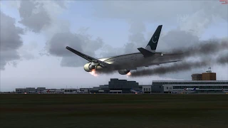 PIA 777-200 Belly Crash Landing London Heathrow