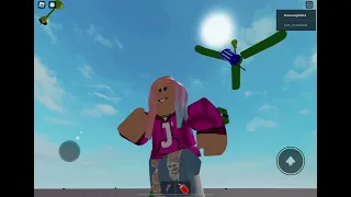 Playing in Roblox game on the fan