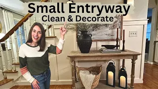 SMALL COZY ENTRYWAY CLEAN & DECORATE | UNBOXING HOOVER CLEAN SLATE CARPET CLEANER (UNSPONSORED)