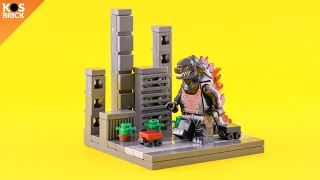 Lego Godzilla Mini Diorama Vignette / ゴジラ / Gojira (Tutorial)