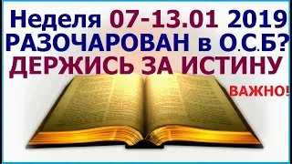 Неделя 7-13 января 2019 г.:  истина в борьбе с разочарованием в ОСБ