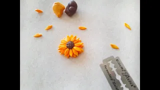 Sunflower with polymer clay