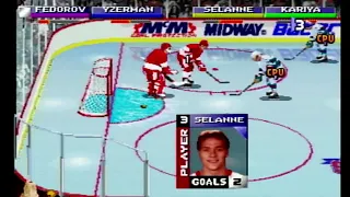 NHL 2 on 2 open ice Challenge (ps1) Ducks vs Red wings  gameplay