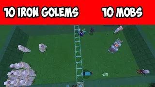 10 Iron golem vs 10 mobs | Minecraft